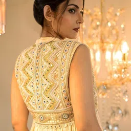 Foram Patel Embroidered Top & Sharara With Jacket Co-Ords image 5