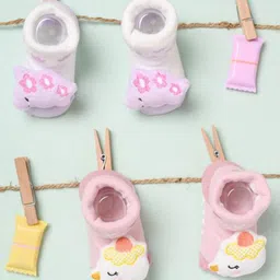 KICKS & CRAWL Infants Pack Of 2 Printed Ankle-Length Socks-19