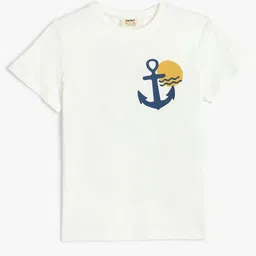 Koton Boys Graphic Printed Round Neck Cotton T-shirt-38