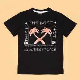 Pantaloons Junior Boys Graphic Printed Round Neck Cotton T-shirt-image-45