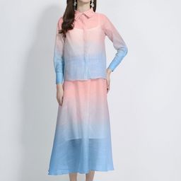 JC Collection Colourblocked Shirt with Skirt-13