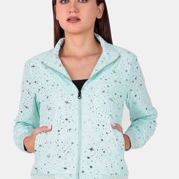 WELL QUALITY Women Geometric Windcheater Training or Gym Sporty Jacket with Embroidered-image-6