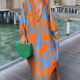 HERE&NOW Print Satin A-Line Maxi Dress-image-53