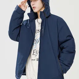 HERE&NOW Men Hooded Solid Casual Padded Jacket-picture-16