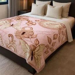 Signature Pink Floral Mild Winter 450 GSM Double Bed Blanket-picture-46