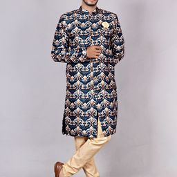 amzira Printed Mandarin Collar Indo Western Set-image-94