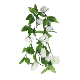 Nutts White 2 Pieces Hanging Rose Artificial Flower-18