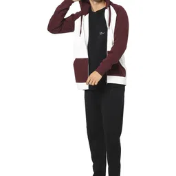 Celio Men Colourblocked Hood Neck Cotton Sweatshirt-image-6