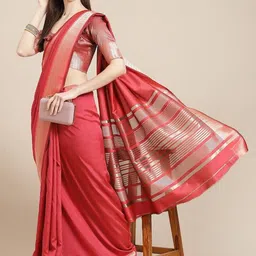 DIVASTRI Solid Woven Design Saree-picture-25