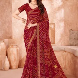 Saree mall Bandhani Pure Chiffon Designer Bandhani Sarees-picture-10