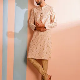 JAYPORE Men Ethnic Motifs Printed Gotta Patti Kurta-picture-41