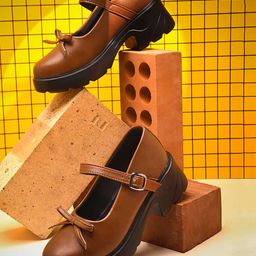Froh Feet Solid Bows Platform Mary Janes-picture-34
