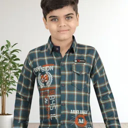 BAESD Boys Classic Regular Fit Spread Collar Typography Printed Cotton Casual Shirt-image-47