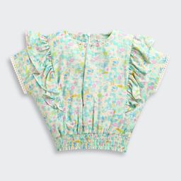 Tiny Girl Printed Ruffles Cinched Waist Crop Top-picture-30