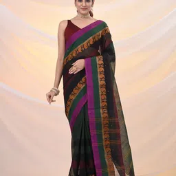 Arhi Woven Design Zari Pure Cotton Handloom Taant Saree-picture-23