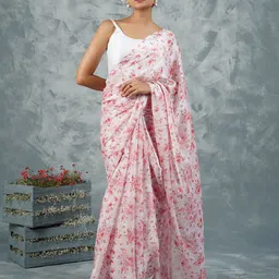 TEEJH TEEJH Floral Printed Saree With Blouse Piece-picture-24