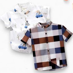 VANI COUTURE Pack of 2 Polycotton Printed Shirts-image-74