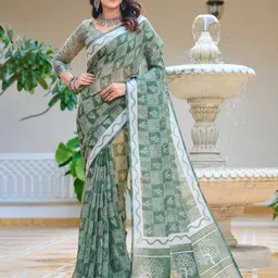 Moda Rapido Printed Zari Saree-image-70