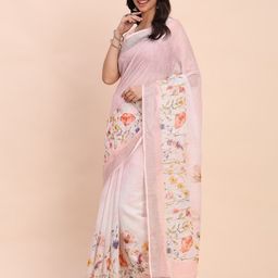 Astita Floral Printed Zari Saree-image-90