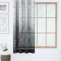 Story@home Black & White Geometric Sheer Window Curtain-image-70