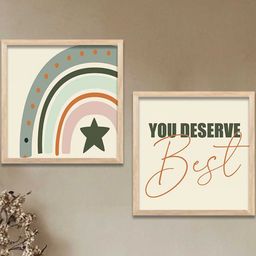 WALLLANE Set of 2 Abstract Wood Wall Art-picture-1