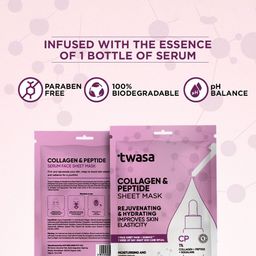 Twasa Set Of 3 Collagen & Peptide Sheet Mask - 20 g Each image 4