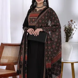 KALINI Black Pure Cotton Kurta Sets-44