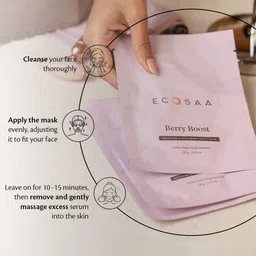 ECOSAA Berry Boost Sheet Mask With Squalane For Hydration - 20 g image 2