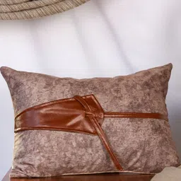 ALCOVE Brown & Beige Rectangular Cushion Cover-57