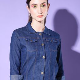 BUY NEW TREND Women Lightweight Denim Jacket with Patchwork-picture-33