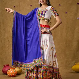 SALWAR STUDIO Embroidered Dupatta with Thread Work-image-63