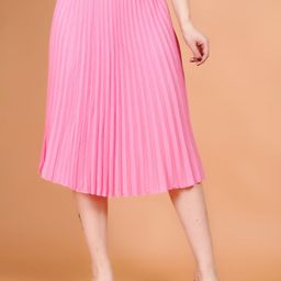 Zionity Pleated A-Line Midi Skirt-image-52