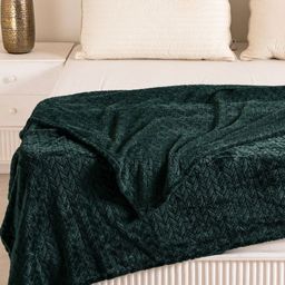 HOMEMONDE Green Geometric Fleece AC Room Double Bed Blanket-image-32