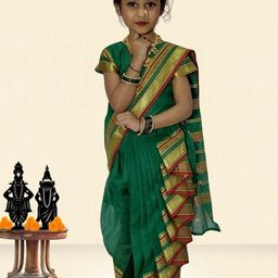 Mom and Me Girls Art Silk Sarees-image-68
