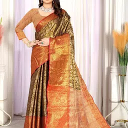 VISHNU CREATIONS Woven Design Pure Silk Designer Banarasi Saree-image-8