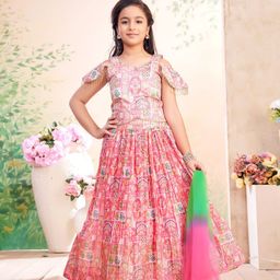 BAESD Girls Printed Ready to Wear Lehenga & Blouse With Dupatta-picture-44