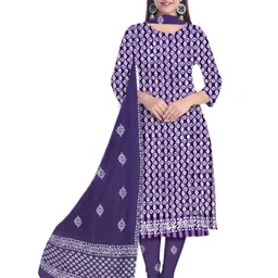 Farooq Floral Printed Batik Pure Cotton Unstitched Dress Material-0