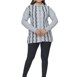 WOOL 4U Women Ribbed Woollen Longline Cardigan-14