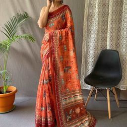 Sidhidata Floral Printed Chanderi Saree-image-88