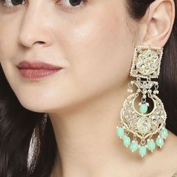 Anouk Gold-Plated Pearls Beaded Contemporary Drop Earrings-5