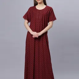 QUIRA Women Floral Printed Maxi Nightdress-picture-8