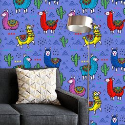 ArtzFolio Printed UV-Resistant Anti-Bacterial Lamas Pattern Peel & Stick Wallpaper-image-51