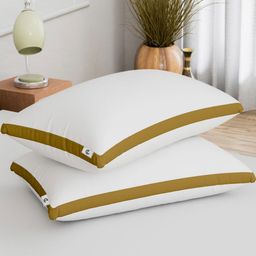 CURIOUS LIFESTYLE White Set of 2 Fibre Filled Polycotton Breathable Sleep Pillow-image-94