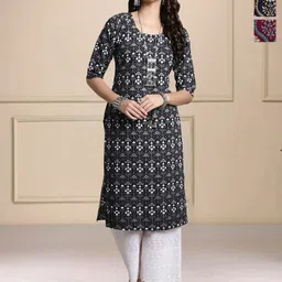 HERE&NOW Selection Of 3 Printed Straight Kurtas-image-62