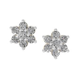 Sparkles Lab Grown Diamond 0.41 Ct IGI Certified Round Floral Diamond Stud Earrings 14K-image-52