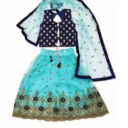 F Plus Fashion Girls Semi-Stitched Lehenga & Unstitched Blouse Net-image-48