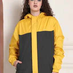 HOUSE OF VEDAS Women Colourblocked Windcheater and Water Resistant Outdoor Sporty Jacket-image-68
