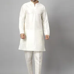 Utsav Fashion Men High Slit Kurta with Trousers-picture-19