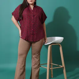 U&F Beyond Women Relaxed Opaque Printed Casual Shirt-16