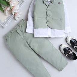 BAESD Boys Notched Lapel Single-Breasted 3-Piece Suit Set-23